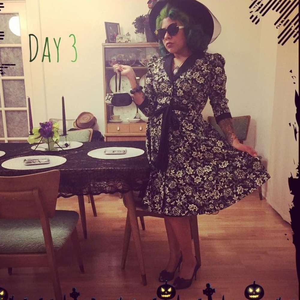 Heartbreaker Heart of Haute Floral Bee Pinup Dress